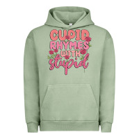 Pigment Oil Green cupid rhymes with stupid Urban Hoodie - MaliasSmallBusiness