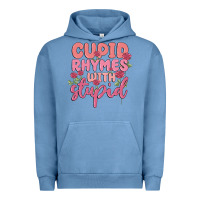Pigment Pebble Blue cupid rhymes with stupid Urban Hoodie - MaliasSmallBusiness