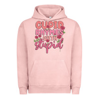 Pigment Salmon cupid rhymes with stupid Urban Hoodie - MaliasSmallBusiness