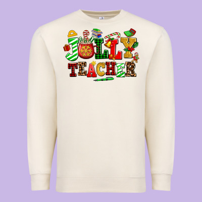 Jolly Teacher Premium Sweatshirt Designed By Adodesignshop