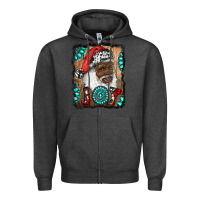 Charcoal Heather african american santa joy Zipper Hoodie - RanaPortraitStore