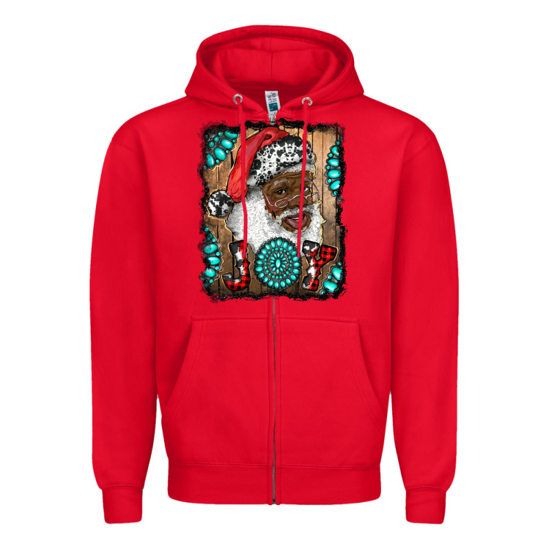 African American Santa Joy Zipper Hoodie by RanaPortraitStore | Teevron