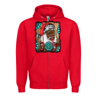 Red african american santa joy Zipper Hoodie - RanaPortraitStore