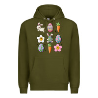 Army Green easter doodles Premium Hoodie - MaliasSmallBusiness