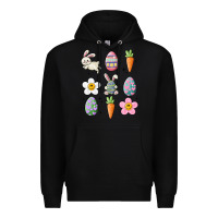 Black easter doodles Premium Hoodie - MaliasSmallBusiness
