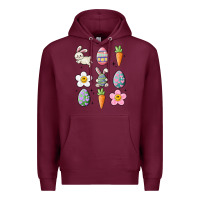 Burgundy easter doodles Premium Hoodie - MaliasSmallBusiness