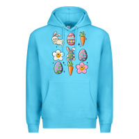Ocean Blue easter doodles Premium Hoodie - MaliasSmallBusiness
