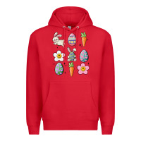 Red easter doodles Premium Hoodie - MaliasSmallBusiness