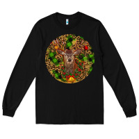 Black Christmas Reindeer Long Sleeve Tee - RanaPortraitStore