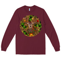 Burgundy Christmas Reindeer Long Sleeve Tee - RanaPortraitStore