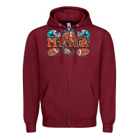 Burgundy mama American football Zipper Hoodie - Zillion Design Studio