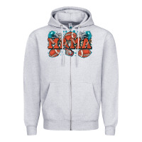 Heather Grey mama American football Zipper Hoodie - Zillion Design Studio