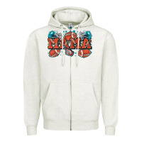 Oatmeal Heather mama American football Zipper Hoodie - Zillion Design Studio
