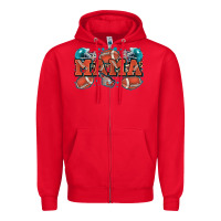 Red mama American football Zipper Hoodie - Zillion Design Studio