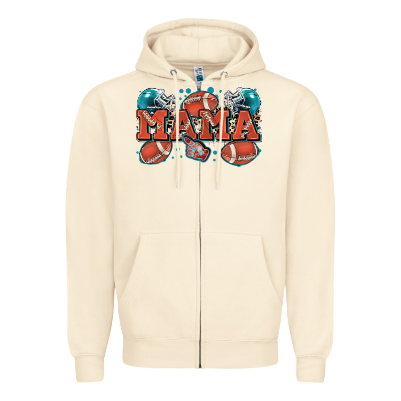 Mama American Football Zipper Hoodie by Zillion Design Studio | Teevron