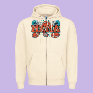 Mama American Football Zipper Hoodie Designed By Zillion Design Studio