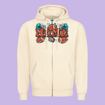 Mama American Football Zipper Hoodie Designed By Zillion Design Studio