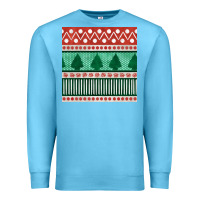 Ocean Blue christmas trees hand drawn seamless pattern Premium Sweatshirt - BundleAndBundleShop