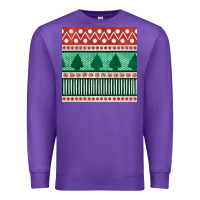 Purple christmas trees hand drawn seamless pattern Premium Sweatshirt - BundleAndBundleShop