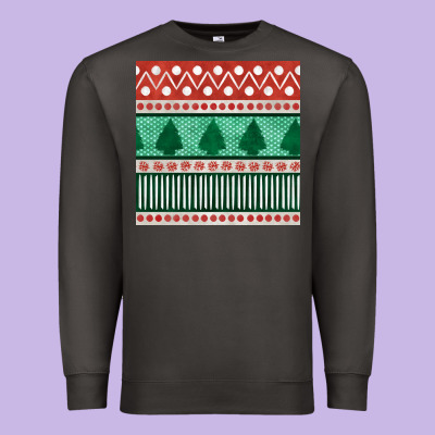 Christmas Trees Hand Drawn Seamless Pattern Premium Sweatshirt Designed By Bundleandbundleshop