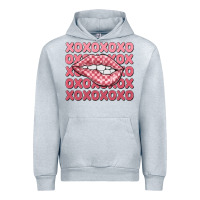 Heather Grey xoxo checker lips Urban Hoodie - MaliasSmallBusiness