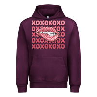 Mauve Wine xoxo checker lips Urban Hoodie - MaliasSmallBusiness