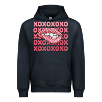 Navy xoxo checker lips Urban Hoodie - MaliasSmallBusiness