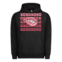 Pigment Black xoxo checker lips Urban Hoodie - MaliasSmallBusiness