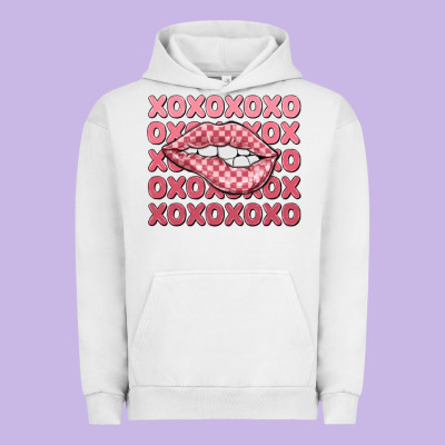 Xoxo Checker Lips Urban Hoodie Designed By Maliassmallbusiness