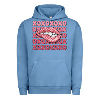 Pigment Pebble Blue xoxo checker lips Urban Hoodie - MaliasSmallBusiness