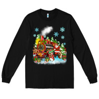 Black christmas santa and friends train Long Sleeve Tee - Zillion Design Studio