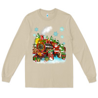Mushroom christmas santa and friends train Long Sleeve Tee - Zillion Design Studio