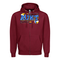 Burgundy aunt volleyball Zipper Hoodie - Zillion Design Studio