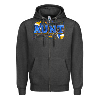 Charcoal Heather aunt volleyball Zipper Hoodie - Zillion Design Studio