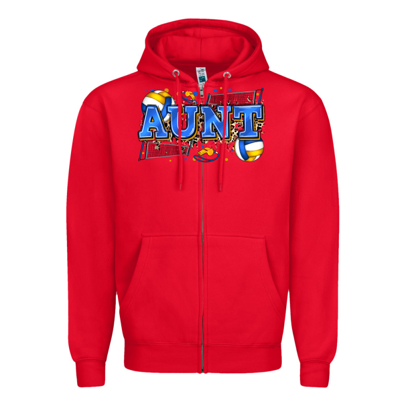 Aunt Volleyball Zipper Hoodie by Zillion Design Studio | Teevron