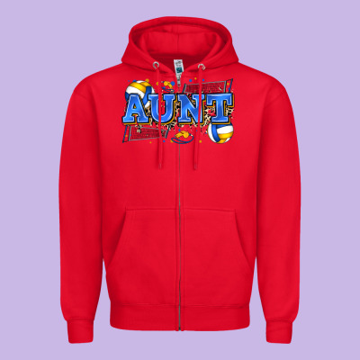Aunt Volleyball Zipper Hoodie Designed By Zillion Design Studio