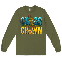 Army Green the cross before the crown Long Sleeve Tee - texasbilliewilder