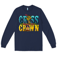Navy the cross before the crown Long Sleeve Tee - texasbilliewilder