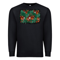 Black christmas gift box and leopard background Premium Sweatshirt - BundleAndBundleShop
