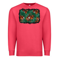 Cardinal christmas gift box and leopard background Premium Sweatshirt - BundleAndBundleShop