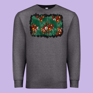 Christmas Gift Box And Leopard Background Premium Sweatshirt Designed By Bundleandbundleshop