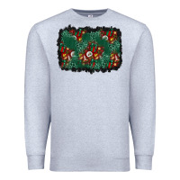 Heather Grey christmas gift box and leopard background Premium Sweatshirt - BundleAndBundleShop