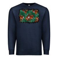 Navy christmas gift box and leopard background Premium Sweatshirt - BundleAndBundleShop