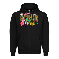 Black scrub life Zipper Hoodie - texasbilliewilder