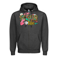 Charcoal Heather scrub life Zipper Hoodie - texasbilliewilder