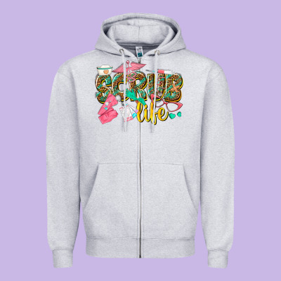 Scrub Life Zipper Hoodie Designed By Texasbilliewilder