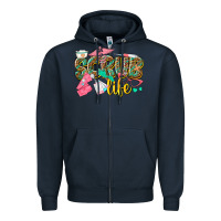Navy scrub life Zipper Hoodie - texasbilliewilder