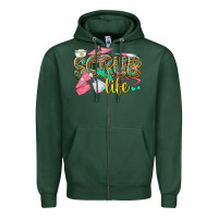 Sports Green scrub life Zipper Hoodie - texasbilliewilder
