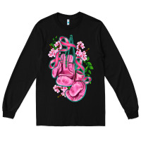 Black cancer boxing gloves with ribbon Long Sleeve Tee - AdoDesignShop
