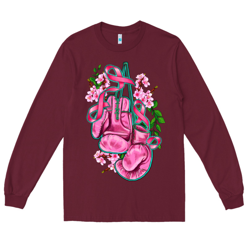 Cancer Boxing Gloves With Ribbon Long Sleeve Tee by AdoDesignShop | Teevron